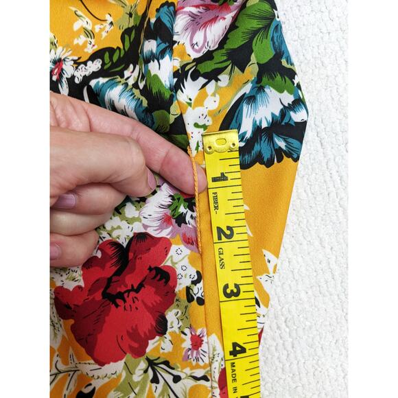 SHEIN Yellow Floral Shift Dress Size Small - Picture 9 of 11